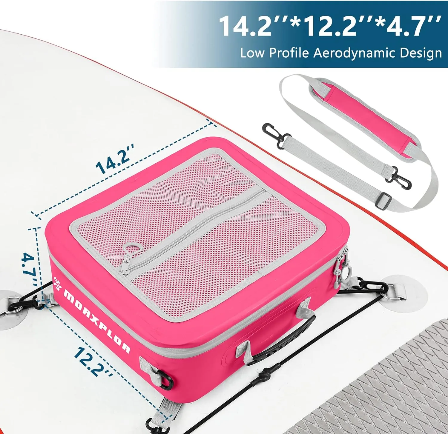 Waterproof PVC Paddleboard Cooler Deck Bag - 12 Can Soft Insulated Cooler for Paddleboarding, Camping, Kayaking