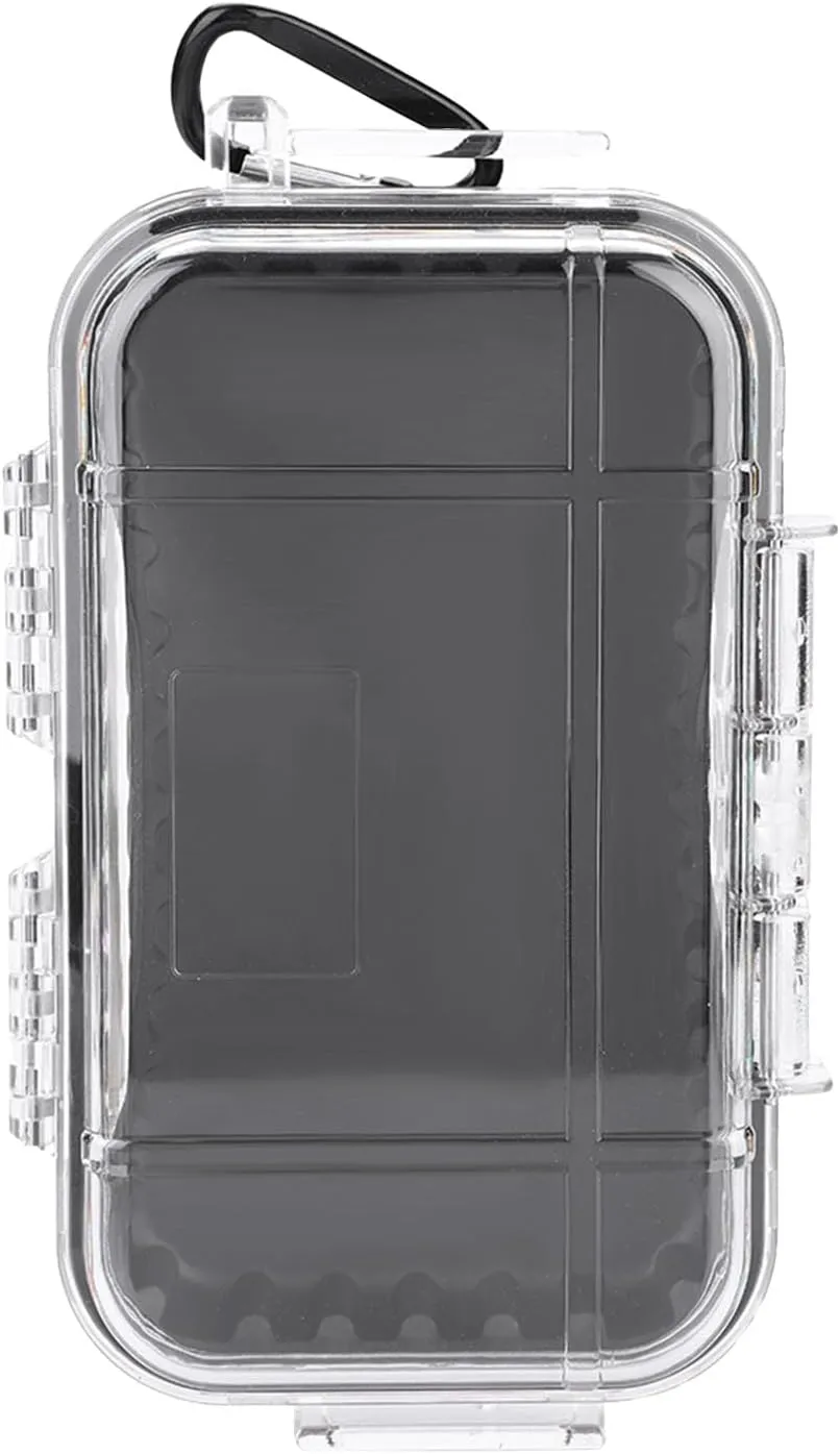 Waterproof Storage Case, Outdoor Waterproof Airtight Survival Box, Outdoor Survival Container Storage Box for EDC Tools, Phone, Keys(Transparent)