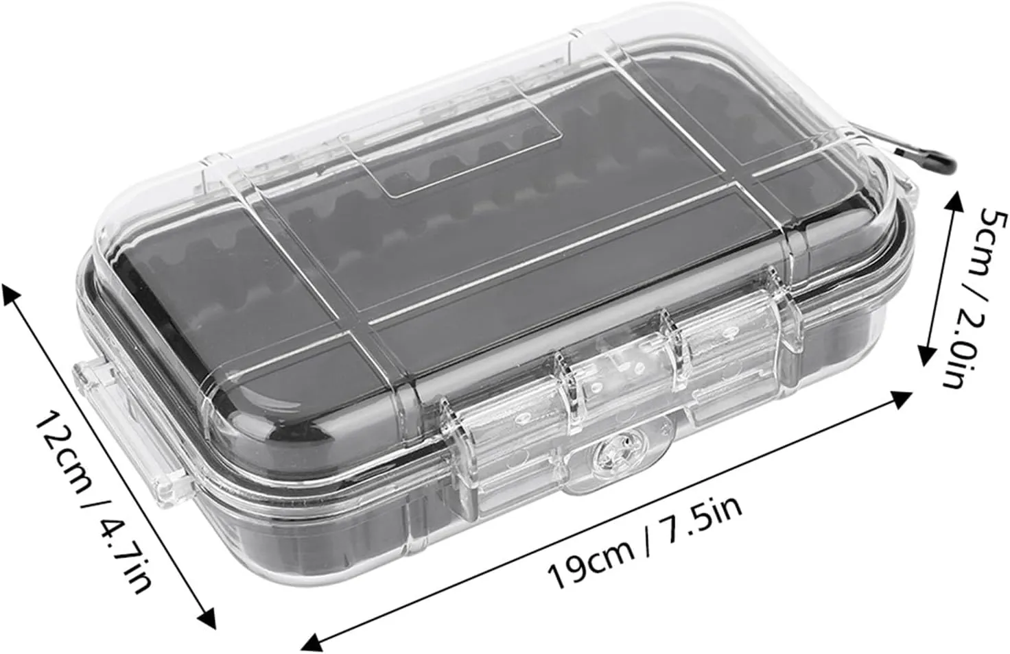 Waterproof Storage Case, Outdoor Waterproof Airtight Survival Box, Outdoor Survival Container Storage Box for EDC Tools, Phone, Keys(Transparent)