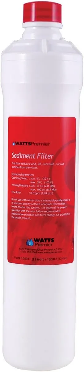 Watts Premier Annual RO Pure Plus 6-Pack Filtration Kit for Zero/Pure Plus Reverse Osmosis System, Push Button Water Filter Replacement, 2 Sediment Filters, 2 Carbon Pre-Filters, VOC, Membrane