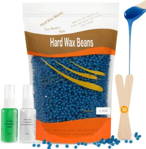 Wax Beans for Hair Removal, 2.5lb Hard Wax Beads, Waxing Beads for Sensitive Skin, Hair Removal Kit for Women Men Full Body, Facial, Brazilian, Bikini, Legs, Chest