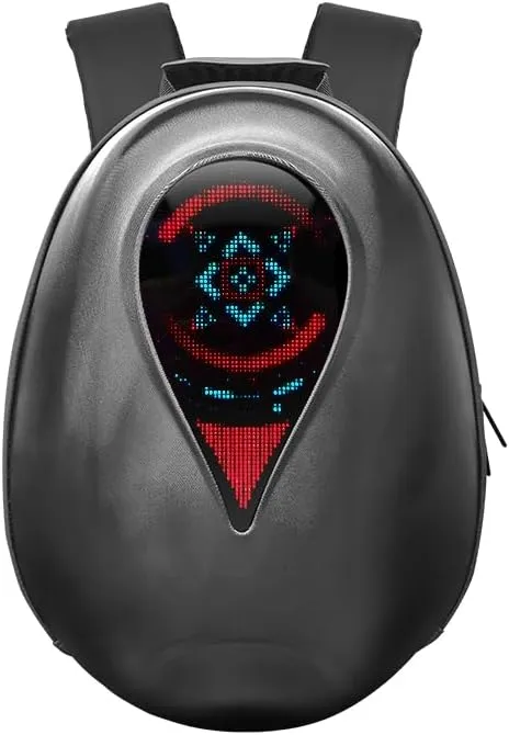 Welaso Knight Backpack Motorcycle Backpack with Programmable & Full Color Screen, Hard Shell Waterproof, Riding Helmet Laptop Backpack