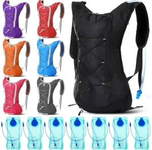 Wesiti 7 Pack Hydration Backpack Pack with 7 Pcs 2l Water Bladder Multicolor Water Backpack Light Bike Hydration Pack Water Daypack Water Backpack for Cycling Hiking Climbing Running