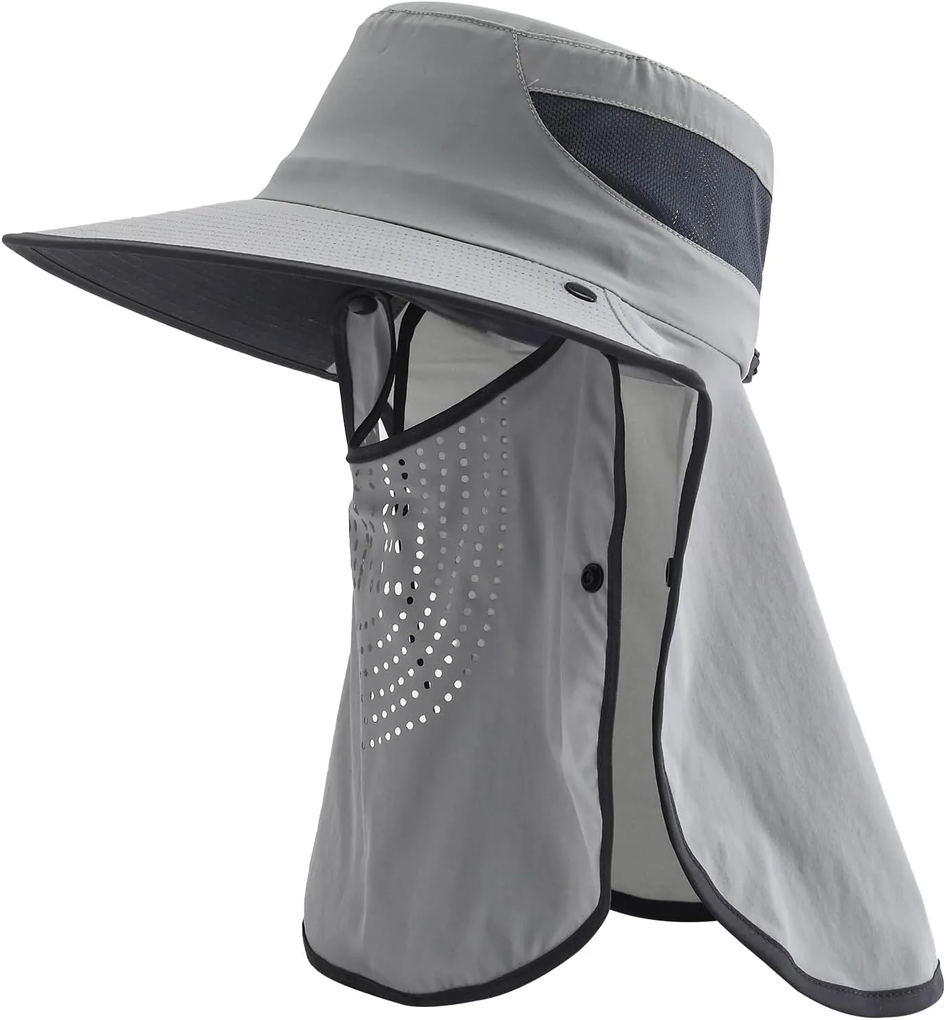 Wide Brim Sun Hat with Neck Flap Sun Protection Full Coverage Outdoor Hat for Gardening Fishing Hiking Beach Travel
