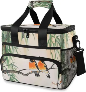 Willow Trees Birds Cooler Bag Insulated Cooler Soft Sided Cooler 24 Can Portable Picnic Bag Large Leakproof Lunch Bag Box for Beach Grocery Camping Travel Car Men Women