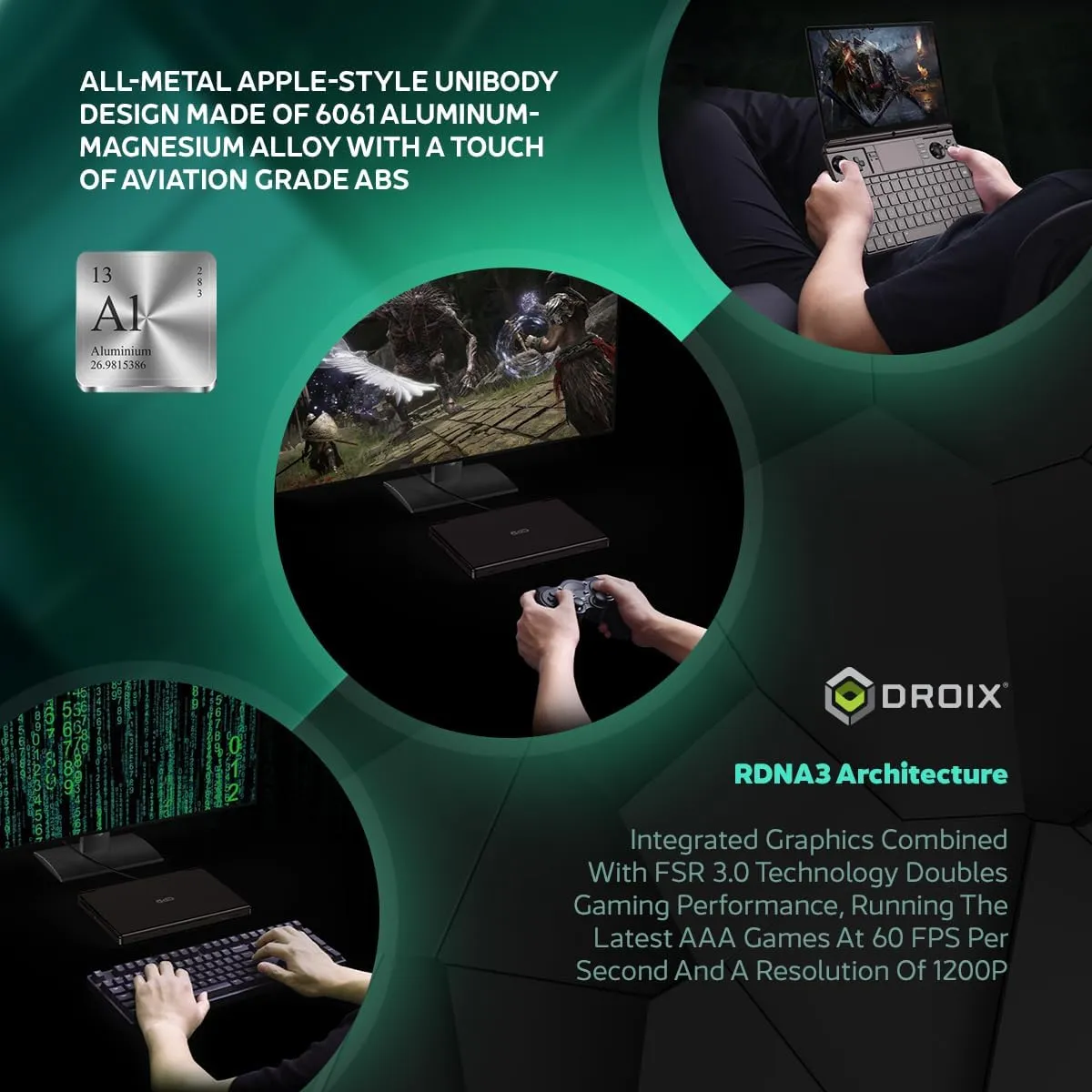 Win MAX 2 2025 Handheld Gaming PC with AMD Ryzen 7 8840U, Radeon 780M GPU, 32GB RAM, 1TB SSD, OcuLink, 10.1" IPS Display, Gaming Controls, Keyboard and touchpad