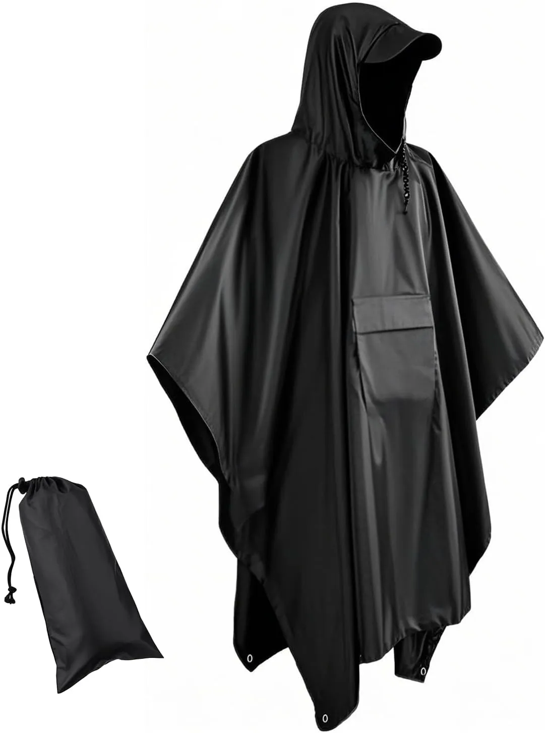 Wind Tour Waterproof Lightweigh Hooded Rain Poncho Raincoat Jacket for Men Women Rain Coat with Pocket Adult Outdoor Hiking