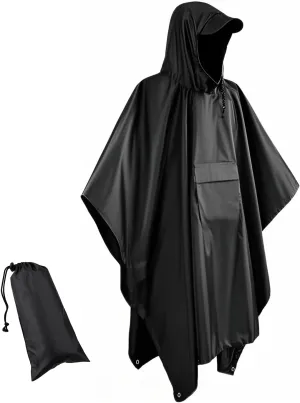 Wind Tour Waterproof Lightweigh Hooded Rain Poncho Raincoat Jacket for Men Women Rain Coat with Pocket Adult Outdoor Hiking