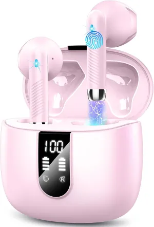 Wireless Earbud Bluetooth 5.3 Headphones with Clear Sound, 40H Playtime, Sport Earbud Touch Control with LED Digital Display, IP7 Waterproof Bluetooth Earphones Built-in Mic for Android iOS Workout