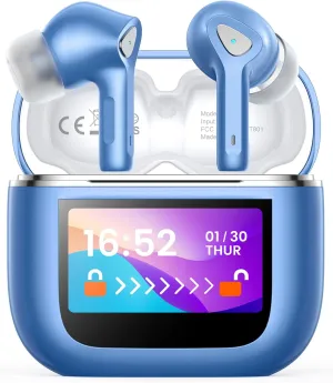 Wireless Earbuds Bluetooth 5.3 Headphones 50H Playtime Deep Bass Stereo Ear Buds with Mic IPX7 Waterproof Comfort Lightweight in Ear Earphones for Pad Android/iOS Phones Gifts for Women Men