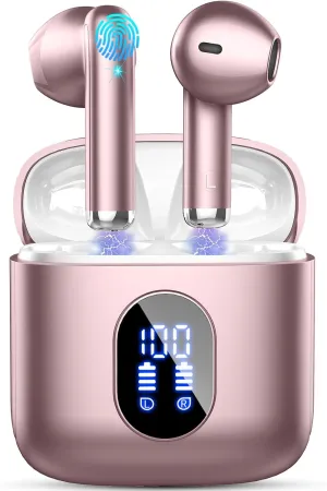 Wireless Earbuds Bluetooth Earbuds Hi-Fi Stereo, 2024 Ear Buds with 4 ENC Mics, 3g Mini Bluetooth Headphones in Ear, 30H USB-C LED Charging Case, IP7 Waterproof Wireless Earphones for Android iOS