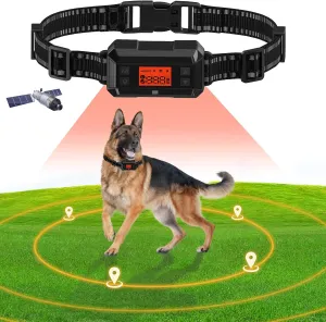 Wireless GPS Fence for Dogs, GPS Dog Collar Fence System, IPX7 Waterproof Pet Containment, Radius 33-999 Yards, 20-110lb Adjustable-Outdoor Use