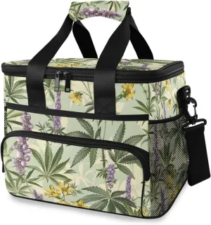 Wisteria Flower Sunflower Retro Tropical Cooler Bag Insulated Cooler Soft Sided Cooler 24 Can Portable Picnic Bag Large Leakproof Lunch Bag Box for Beach Grocery Camping Travel Car Men Women