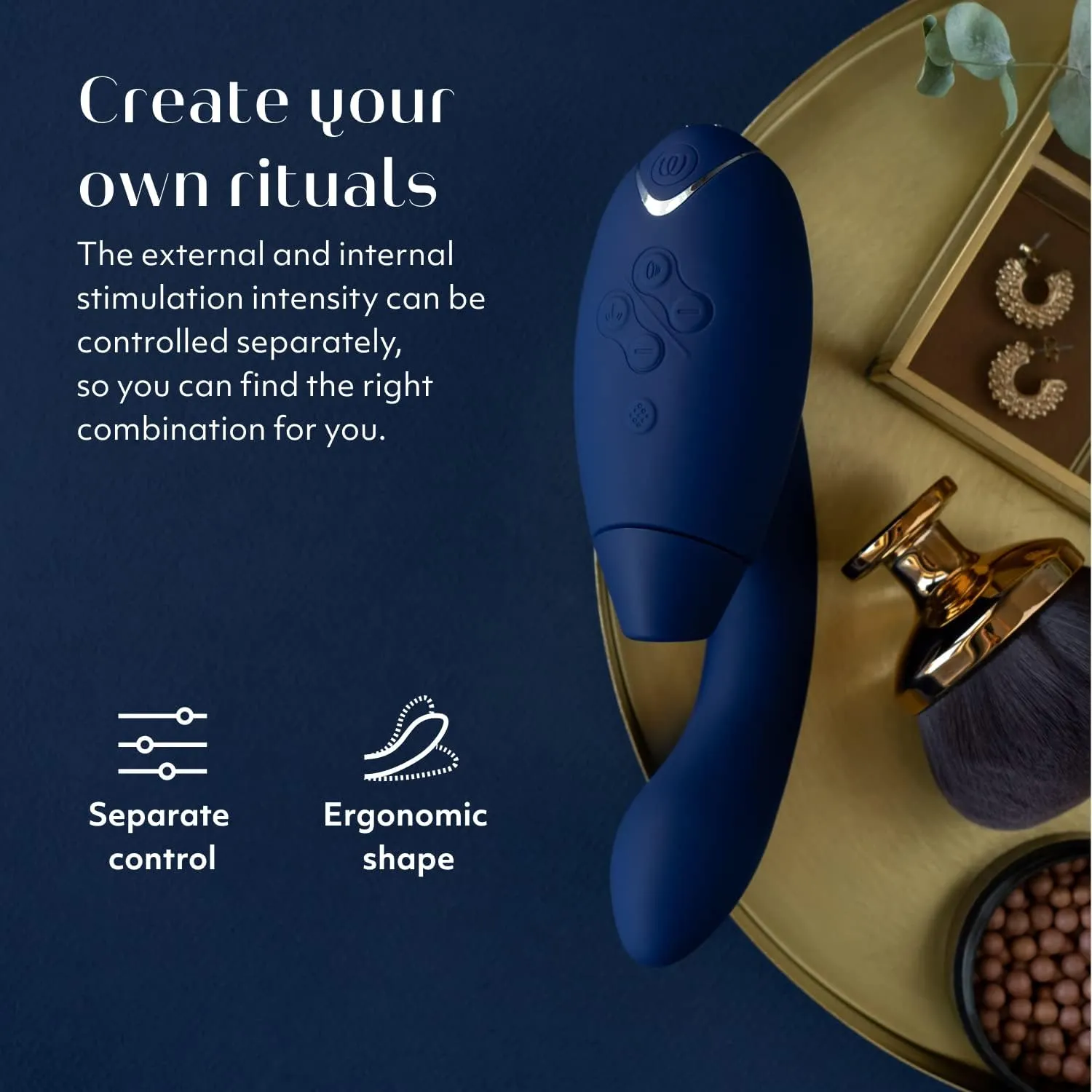 Womanizer Duo 2 Clitoral Sucker Rabbit Vibrator Sex Toy | Clit Sucking Gspot Vibrating Stimulator | Clitoris Suction | Sexual Pleasure Device | Dildo | Adult Toys for Women | Dual Stimulator | Blue
