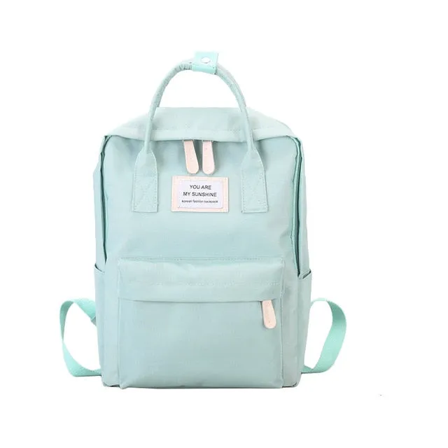 Women Canvas Backpacks Candy Color Waterproof
