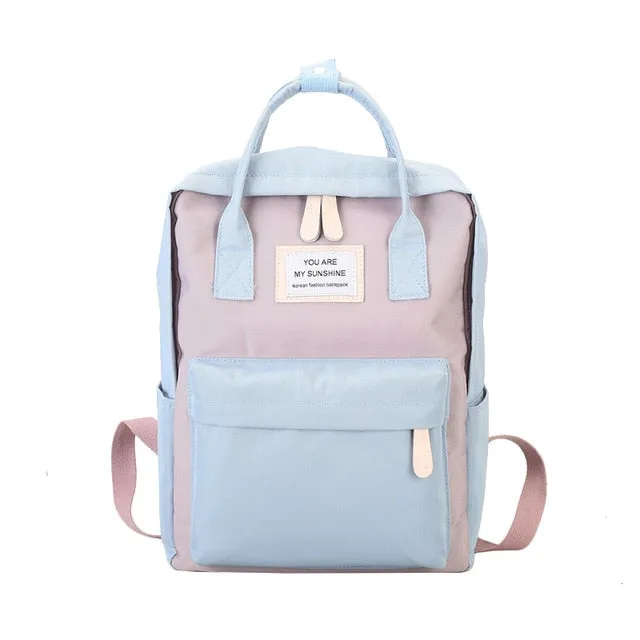 Women Canvas Backpacks Candy Color Waterproof