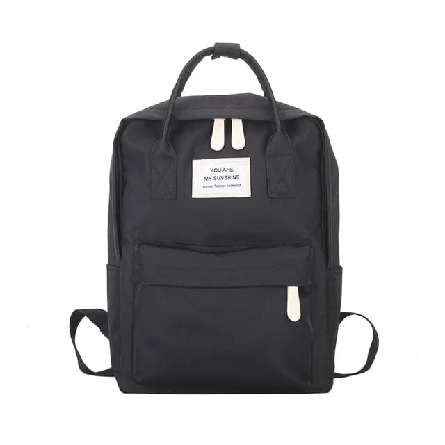 Women Canvas Backpacks Candy Color Waterproof
