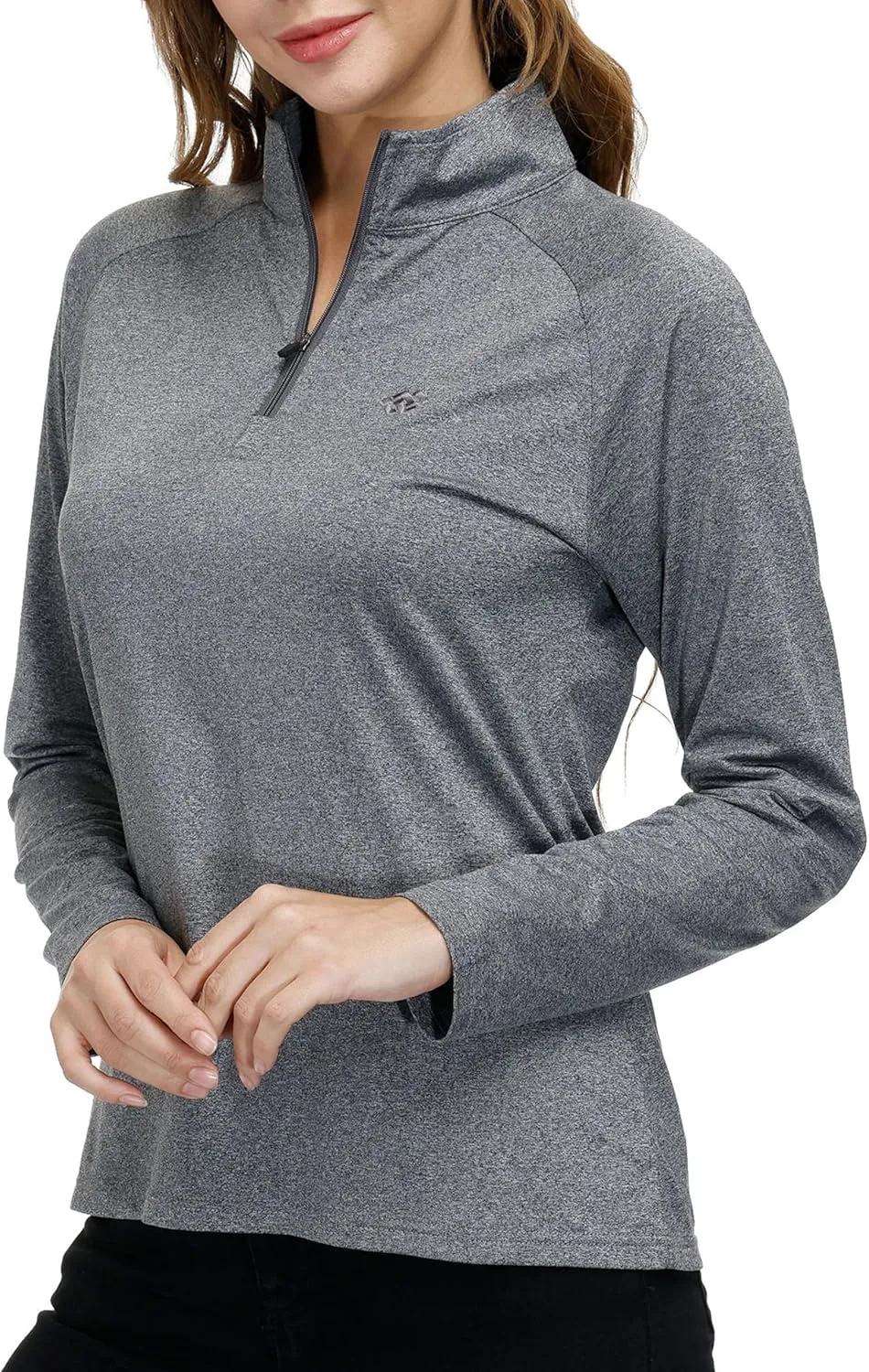 Womens 1/4 Zip Golf Shirt Long Sleeve Lightweight Golf Pullover Outdoor Athletic Tennis Polo Shirts