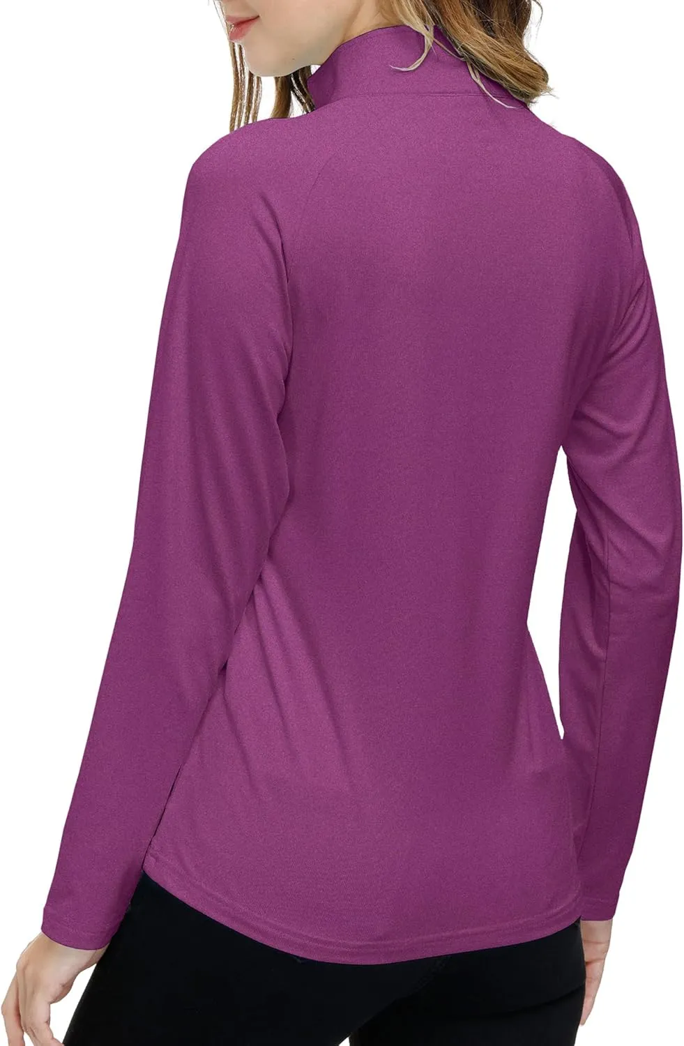 Womens 1/4 Zip Golf Shirt Long Sleeve Lightweight Golf Pullover Outdoor Athletic Tennis Polo Shirts