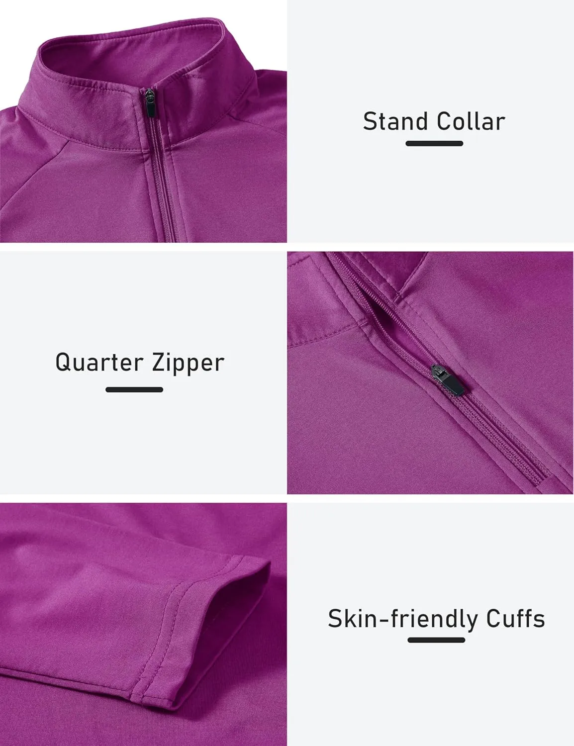 Womens 1/4 Zip Golf Shirt Long Sleeve Lightweight Golf Pullover Outdoor Athletic Tennis Polo Shirts