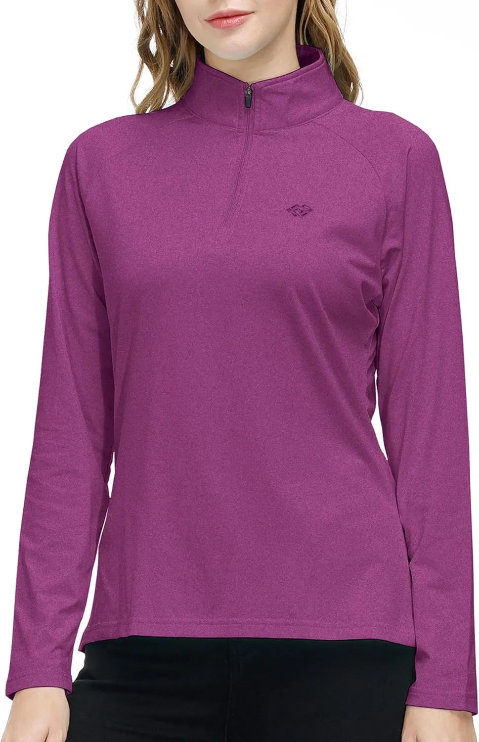 Womens 1/4 Zip Golf Shirt Long Sleeve Lightweight Golf Pullover Outdoor Athletic Tennis Polo Shirts