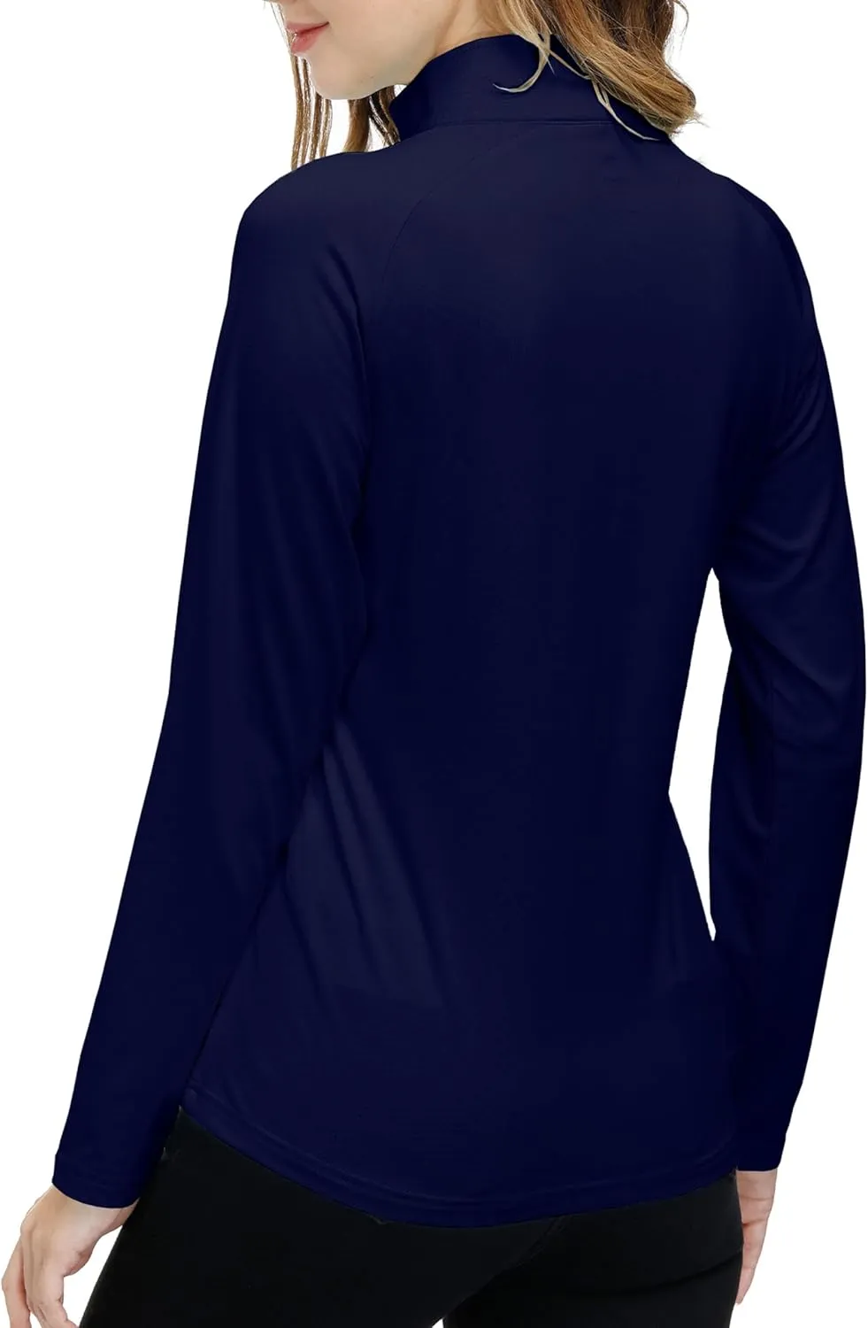 Womens 1/4 Zip Golf Shirt Long Sleeve Lightweight Golf Pullover Outdoor Athletic Tennis Polo Shirts