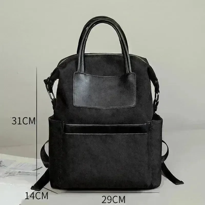 Women's Casual Backpack With Hand-hold Design Lightweight And Waterproof Commuting Travel Computer Bag Large Capacity Handbag