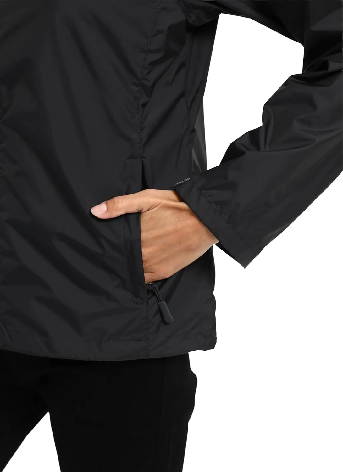 Women's Rain Jacket Lightweight Waterproof Rain Coat with Hooded Windproof Adjustable Windbreaker