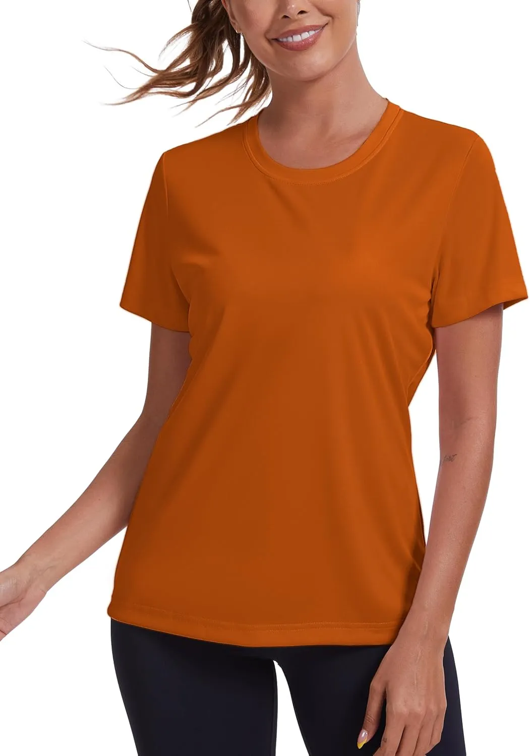 Women's Short Sleeve T-Shirts UPF 50  Sun Protection Workout Tops Athletic Running Gym Rash Guard Shirts