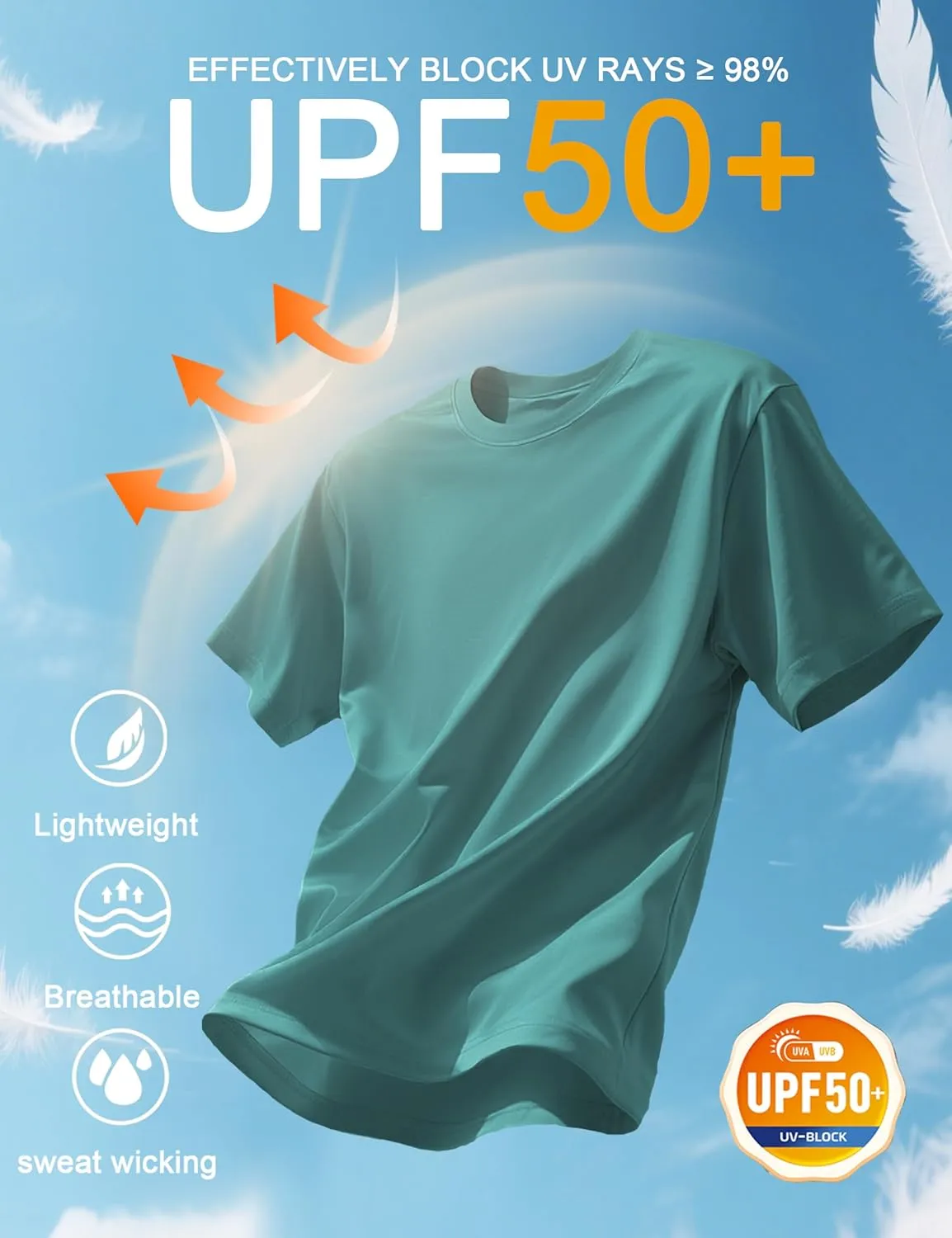 Women's Short Sleeve T-Shirts UPF 50  Sun Protection Workout Tops Athletic Running Gym Rash Guard Shirts