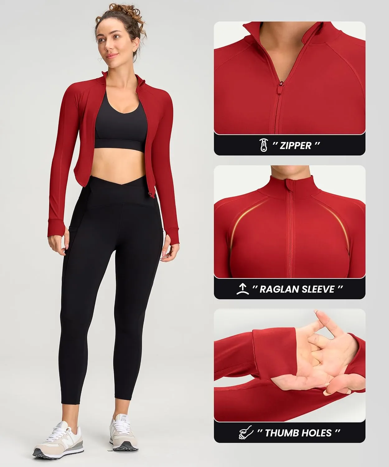 Womens Zip Up Bbl Jacket Lightweight Cropped Athletic Jacket Track Gym Workout Jackets for Running Yoga Hiking