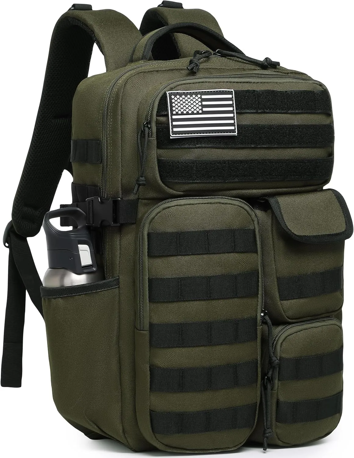 Wotony Tactical Backpack - Military waterproof backpack with multiple pockets and tactical gear for the outdoors (army green, 25L)