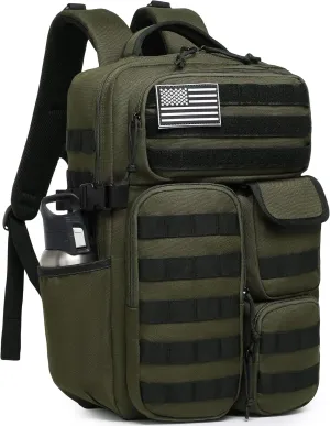 Wotony Tactical Backpack - Military waterproof backpack with multiple pockets and tactical gear for the outdoors (army green, 25L)