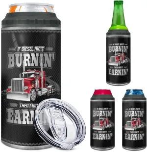 wowcugi Truck Driver Gifts Trucker Tumbler 4-in-1 Design 16oz Stainless Steel Insulated Tumblers Coffee Travel Mug with Lid Truckers Gifts For Men Trucker Dad Gift