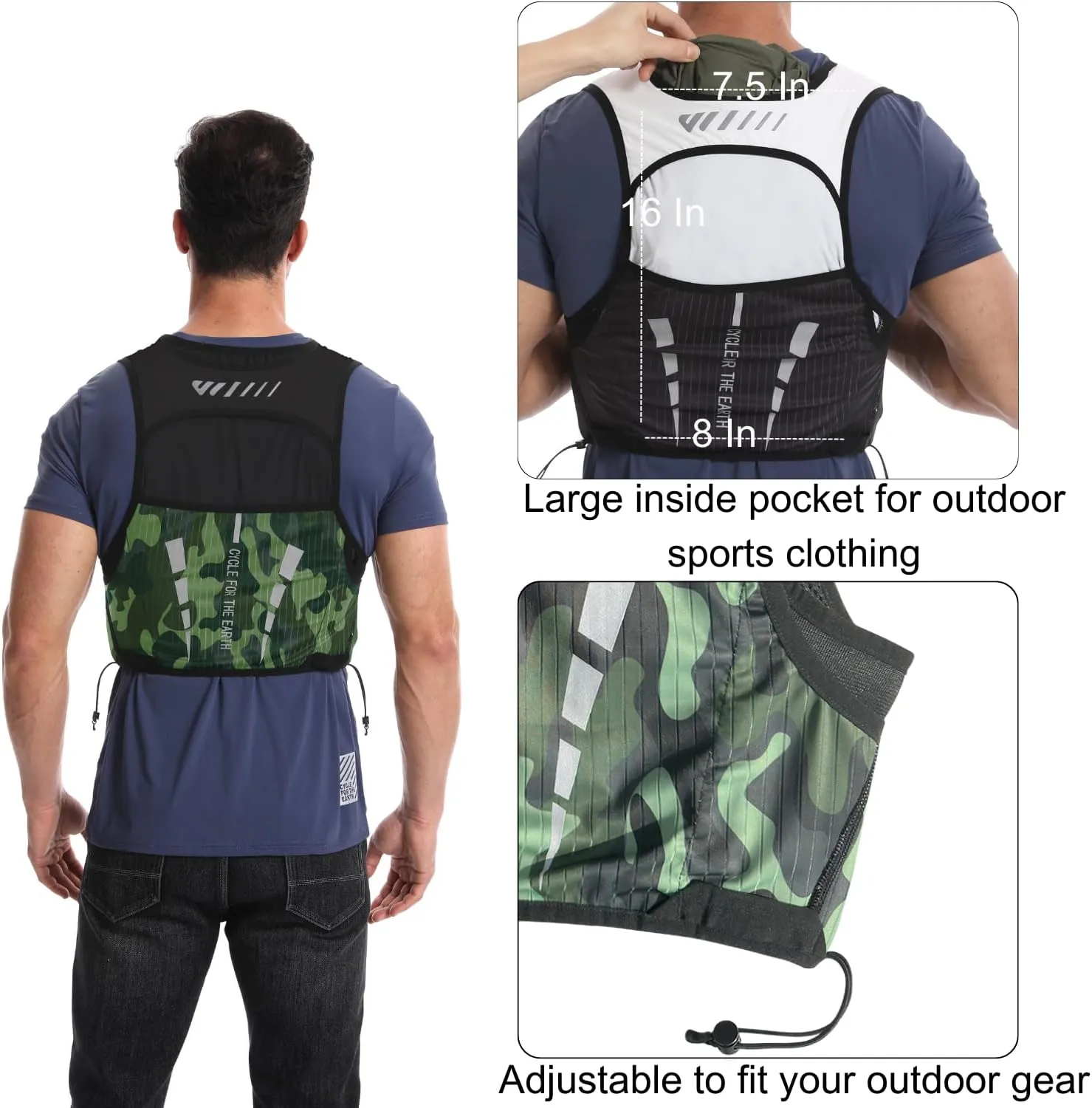 Wulibike Running Hydration Vest for Women Men,Water Backpack Lightweight Quick-Drying with Pockets for Trail Hiking Biking