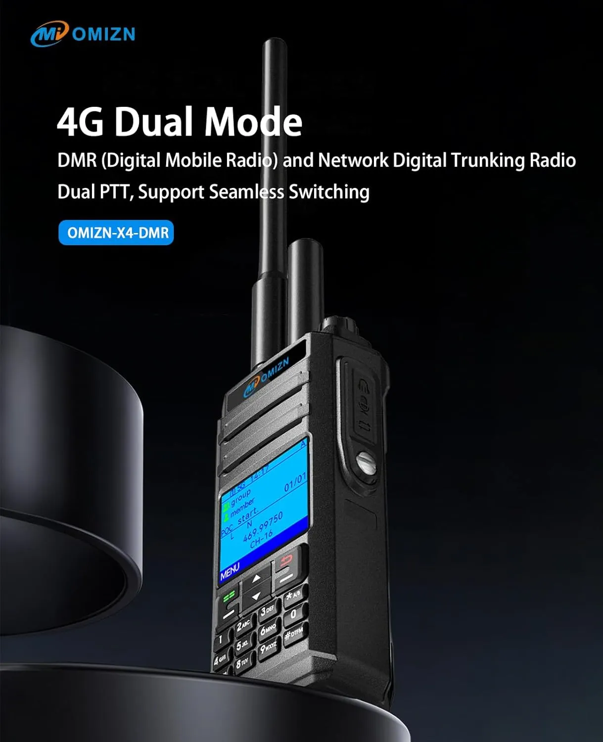 X4 Dual Mode Global Walkie Talkie with SIM Card, Unlimited Range DMR UHF Network PoC Radio with AES256 GPS NFC Voice Recording Talke Alias Time Slot IP68 10W Repeater 2 Pack