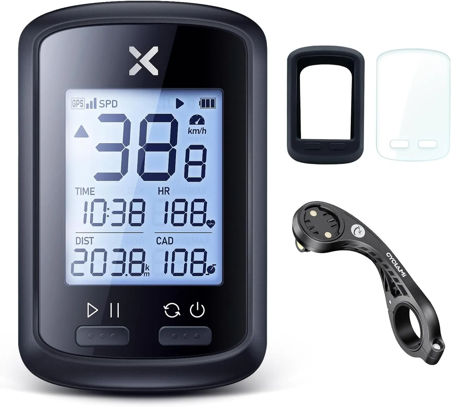 XOSS G  Wireless Bike Computer, GPS Cycling Speedometer and Odometer with Bluetooth and ANT , Bicycle Accessories with LCD Display, Waterproof MTB Tracker Fits All Bikes