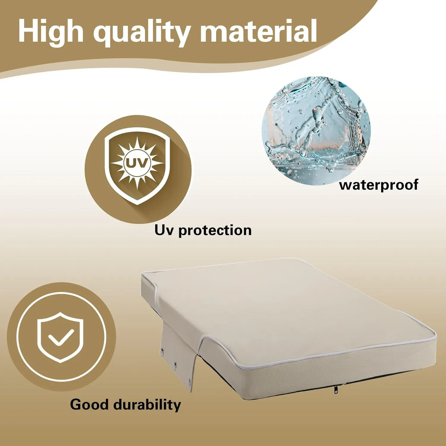 YETI Seat Cushion for Coolers (Snap-on Fitting), Made of PU Leather, Waterproof and UV-Resistant