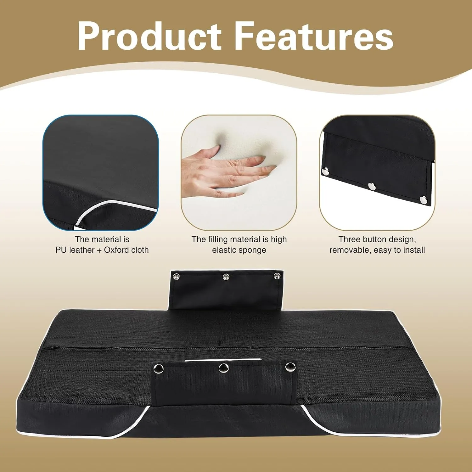 YETI Seat Cushion for Coolers (Snap-on Fitting), Made of PU Leather, Waterproof and UV-Resistant