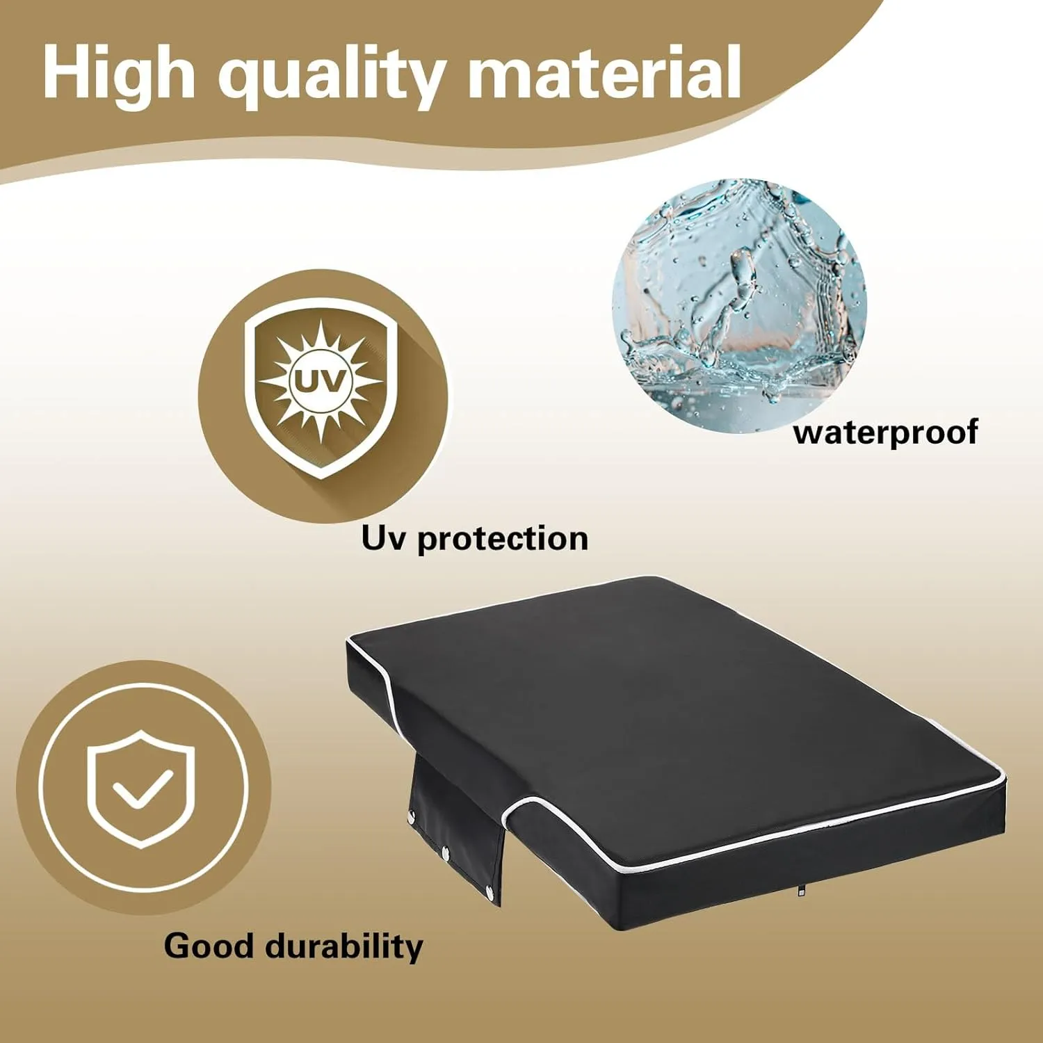 YETI Seat Cushion for Coolers (Snap-on Fitting), Made of PU Leather, Waterproof and UV-Resistant