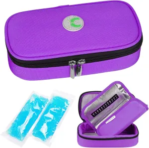 YOUSHARES Insulin Cooler Travel Case - Medication Diabetic Insulated Organizer Portable Cooling Bag for Insulin Pen and Diabetic Supplies with 2 Cooler Ice Pack