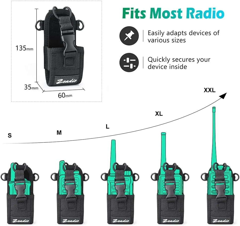 Zeadio Versatile Pouch Case Holder for GPS Phone Two Way Radio ZNC-D, Pack of 2