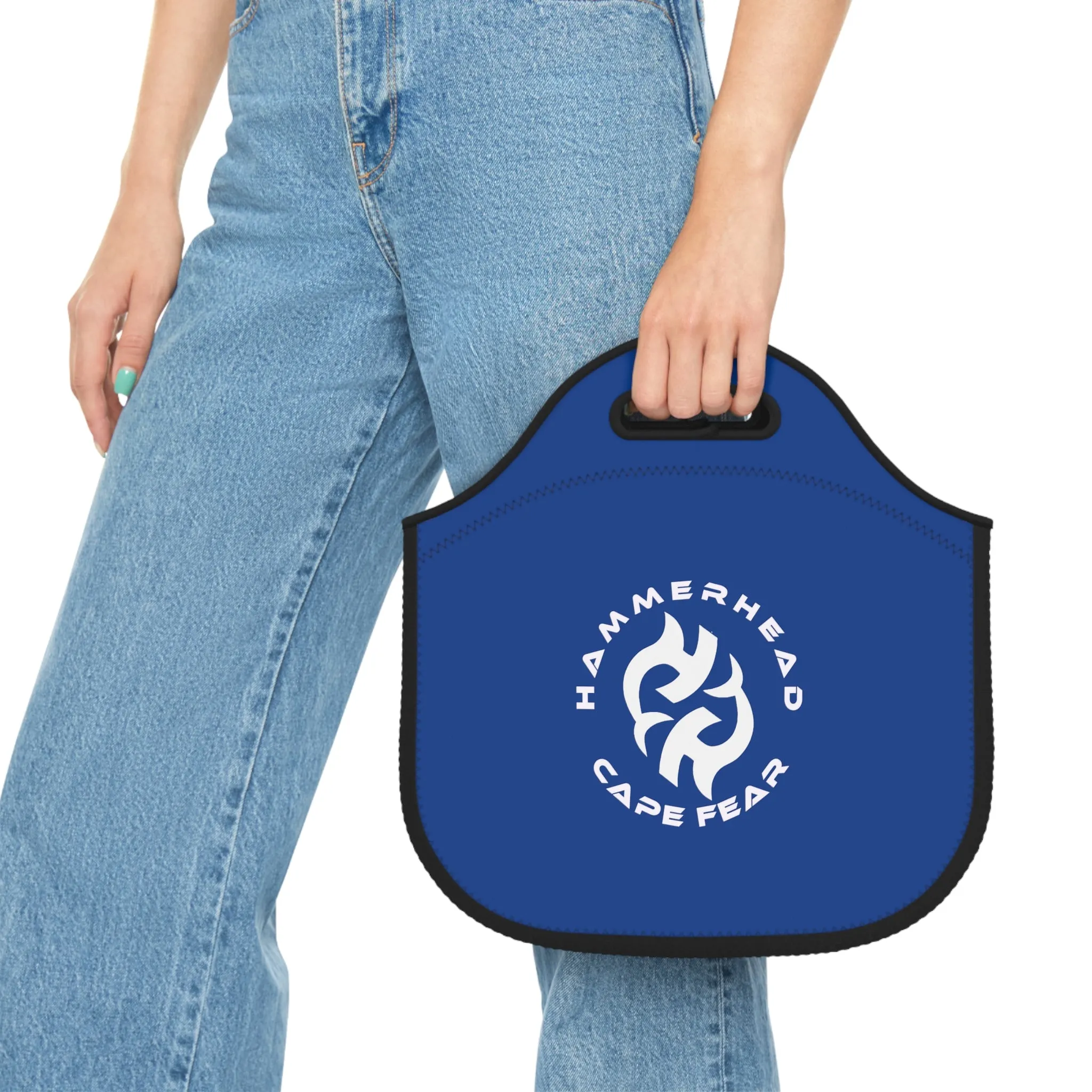 Zen Shark 14" Top Handle Neoprene Beverage Cooler, Navy Blue