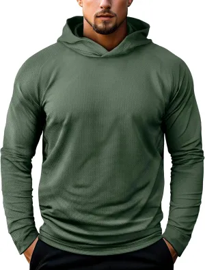 Zengjo Mens Pullover Hoodie Athletic Lightweight Hooded Workout Sweatshirt Moisture Wicking