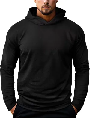 Zengjo Mens Pullover Hoodie Athletic Lightweight Hooded Workout Sweatshirt Moisture Wicking