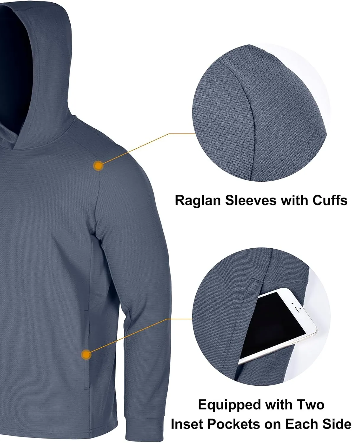 Zengjo Mens Pullover Hoodie Athletic Lightweight Hooded Workout Sweatshirt Moisture Wicking