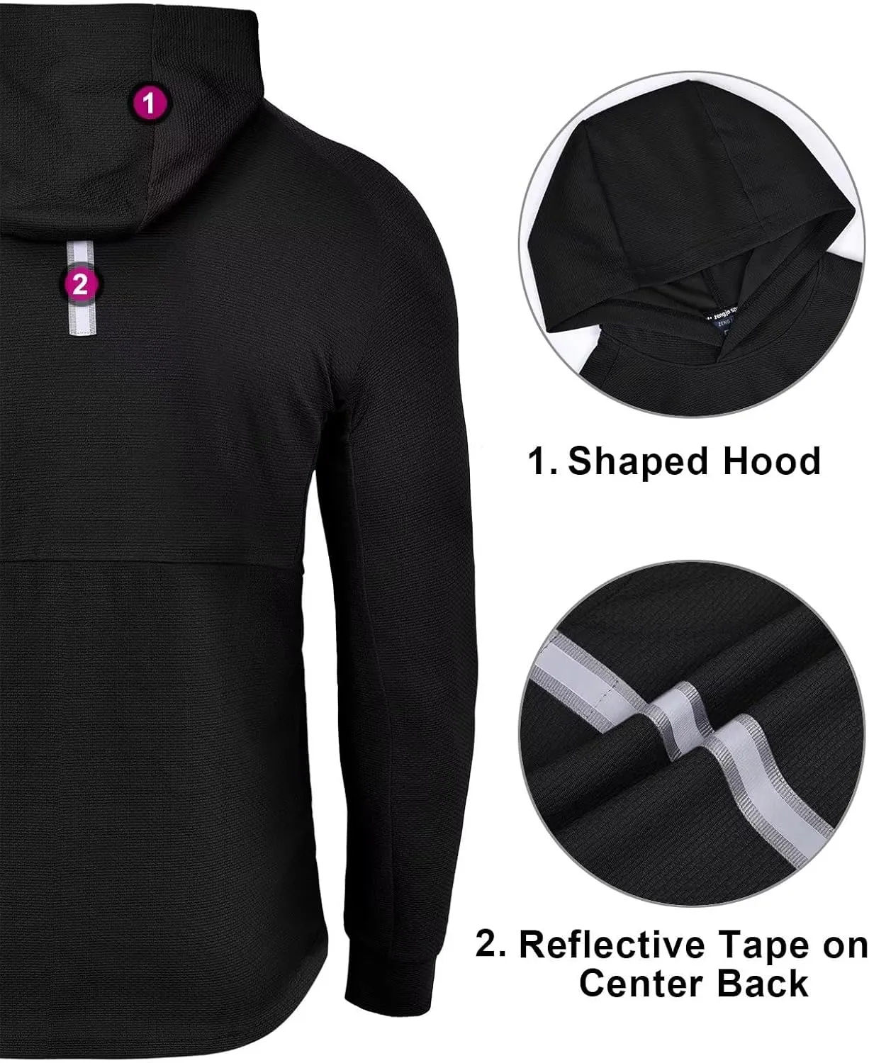 Zengjo Mens Pullover Hoodie Athletic Lightweight Hooded Workout Sweatshirt Moisture Wicking