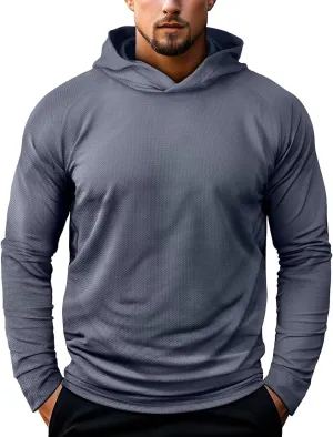 Zengjo Mens Pullover Hoodie Athletic Lightweight Hooded Workout Sweatshirt Moisture Wicking
