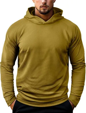 Zengjo Mens Pullover Hoodie Athletic Lightweight Hooded Workout Sweatshirt Moisture Wicking