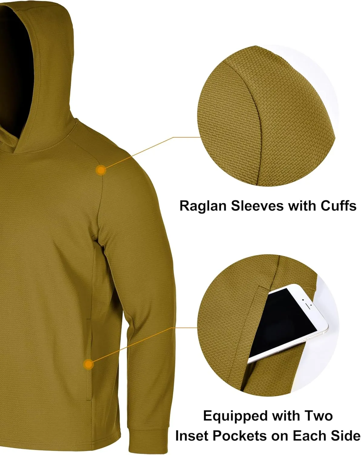 Zengjo Mens Pullover Hoodie Athletic Lightweight Hooded Workout Sweatshirt Moisture Wicking